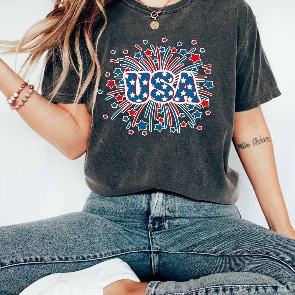 Retro America Fire Works Usa Vuitino Apparel